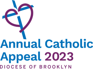 A heart encircling a cross is the logo for the Annual Catholic Appeal of the Diocese of Brooklyn and Queens